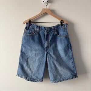 Vintage Levi's 560 Blue Jean Shorts Relaxed Fit 90s zip Button red tab denim 36
